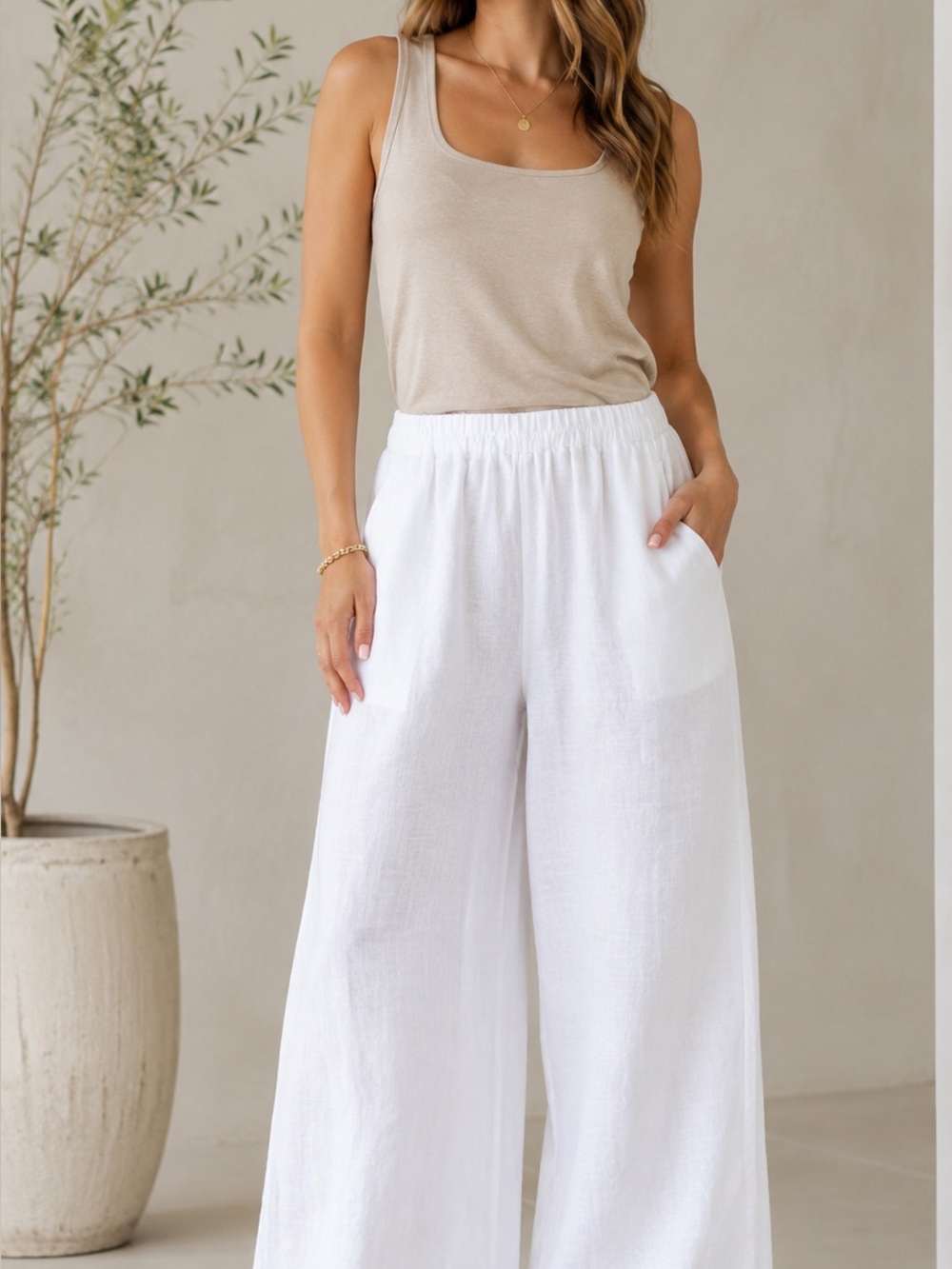 Zenana Women's White Maxi Skirt with Elastic Waist